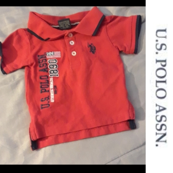 Size 3-6M U.S. Polo baby boys red and blue polo shirt - Picture 8 of 8